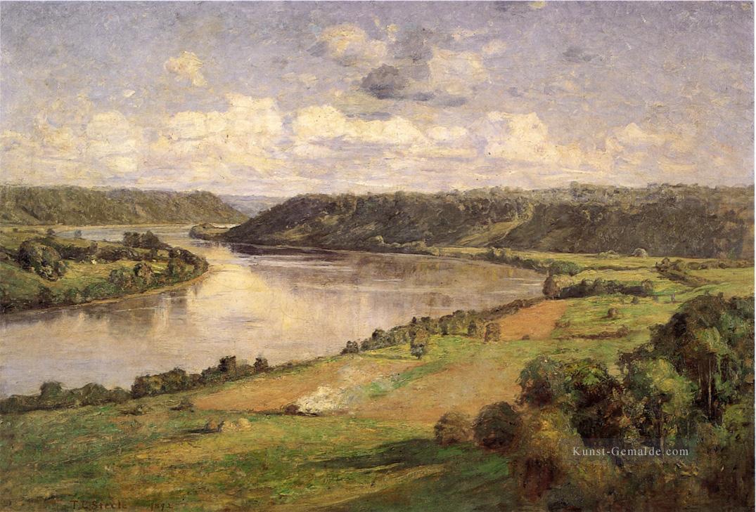 Der Ohio Fluss vom College Campus Honover Impressionist Indiana Landschaften Theodore Clement Steele Landschaften Ölgemälde